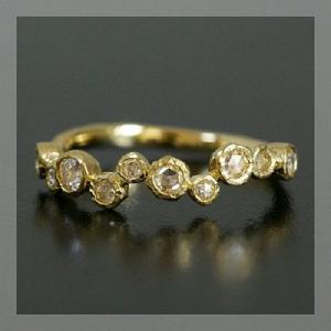 P+10％中 ローズカットダイヤモンドリング リーヴァ 誕生石 4月 PT900 K18 K10対応