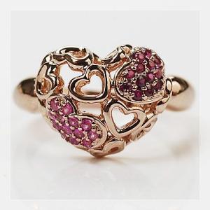 P+10％中 ピンクサファイア ルビーハートリング ハーティー・ハート” 誕生石 7月 9月 春色ピ...