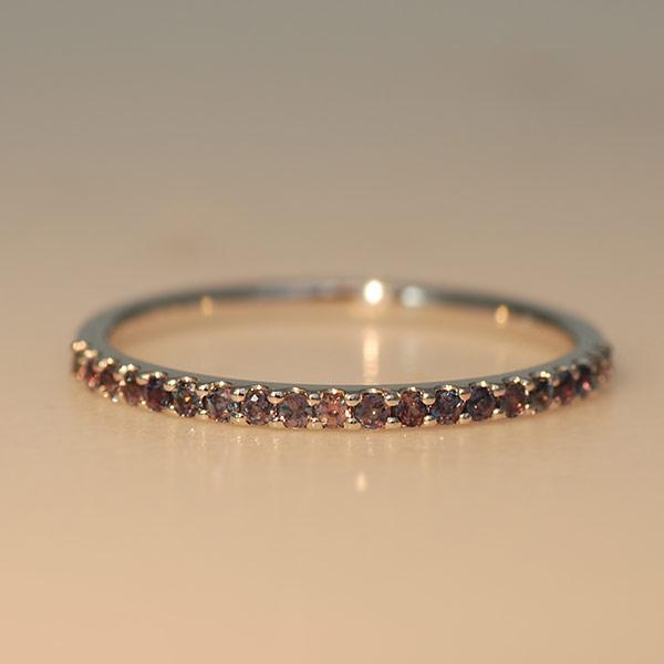 指輪  希少石  アレキサンドライト 究極のストレート リング PT900 K18 K10対応