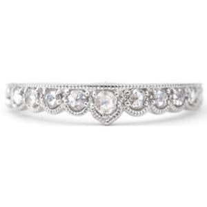 ローズカットダイヤモンドリング ミル・ティアラ PT900 K18 K10対応  誕生石 4月