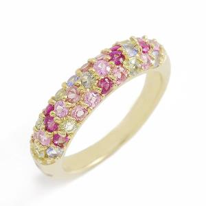 Bizoux（ビズー） K10PG マルチカラー ジュエル パヴェリング サクラ
