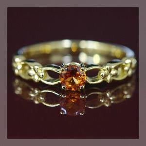 P+10％中 スペサタイトガーネット フラワーガーランド リング 誕生石 1月 PT900 K18 ...