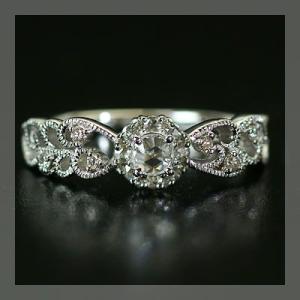 ローズカットダイヤ ブリリアントダイヤモンドリング ソアーヴェ PT900 K18 K10対応  誕...