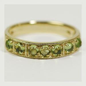 ネオ・ゴシック調ペリドットミル打ちリング PT900 K18 K10対応