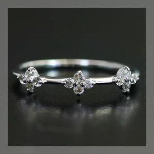 ホワイトトパーズ クアトロ リング PT900 K18 K10対応 誕生石 11月