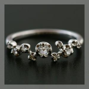 P+10％中 ローズカットダイヤ ブリリアントダイヤモンドリング 誕生石 4月 PT900 K18 ...