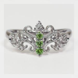 P+10％中 アラベスカーレ”デマントイドガーネット ローズカットダイヤモンドリング 誕生石 1月 ...