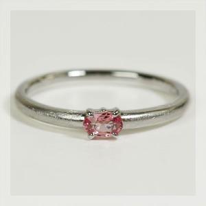 指輪 グリッター パパラチアサファイアリング アームのチェクスチャーが選べます PT900 K18 ...