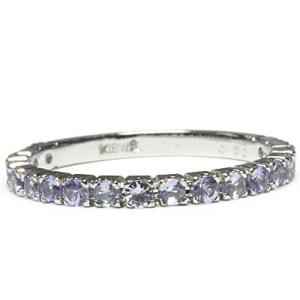 19石が整然と並んだ神秘的なタンザナイトストレートリング PT900 K18 K10対応 誕生石 1...