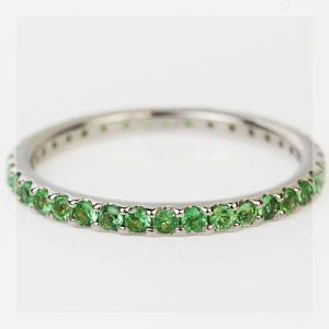 P+10％中 レディース   究極のクラシカル グリーンガーネット フルエタニティリング 0〜5.5...