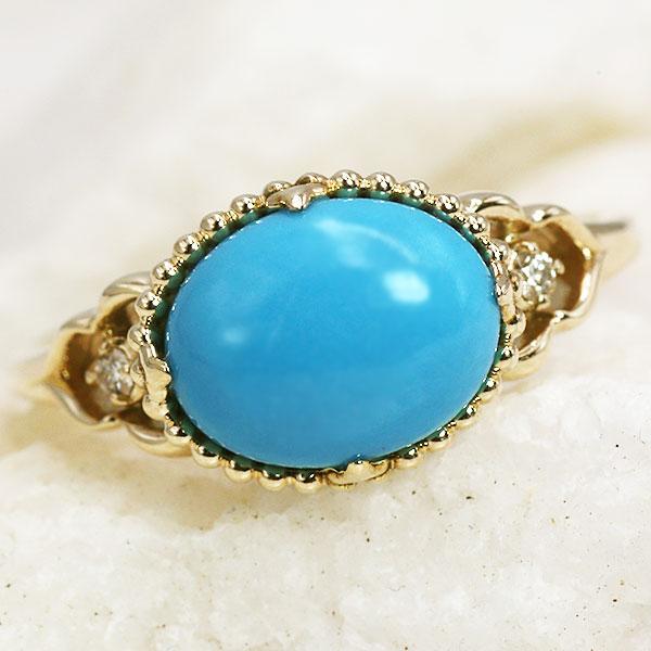 指輪 スリーピングビューティー鉱山産 ターコイズ ダイヤモンド リング beauciel PT900...