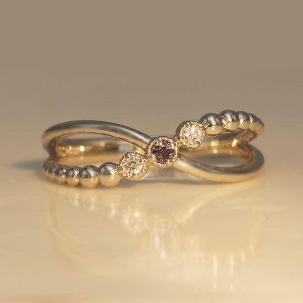 限定1本 PT950 0.01ct アレキサンド 0.02ct ダイヤモンド ピンキーリング 4.5...