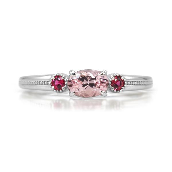 P+10％中 限定1本 PT900  0.5ct トップカラーモルガナイト 0.07ct レッドスピ...