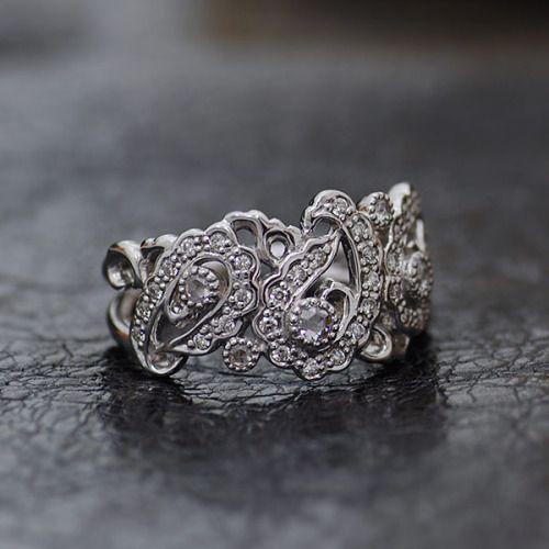 P+10％中 ローズカットダイヤ ブリリアントカットダイヤモンドリング オペラ PT900 K18 ...