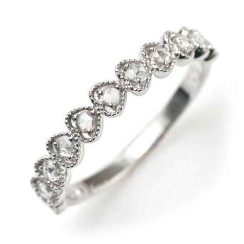 ポイント10％中 シンプルハート Simple Heart ローズカットダイヤリングピンキーサイズも...