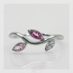 レディース ピンクトルマリン ローズカットダイヤ ニュー・リーフ