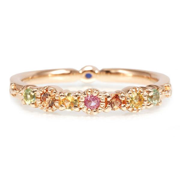 自由に選んで自由に配置 マルチカラーサファイア ミラクルリング PT900 K18 K10 SV92...