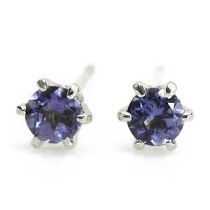 アイオライト ピアス 2.5mm K14WG  0.5ペア 片耳販売となりました 両耳分１ペアは数量...