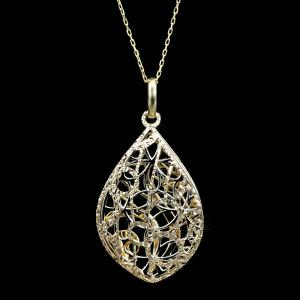 透かしデザイン ペンダントトップ K18/WGペンダント 18金 約0.8g