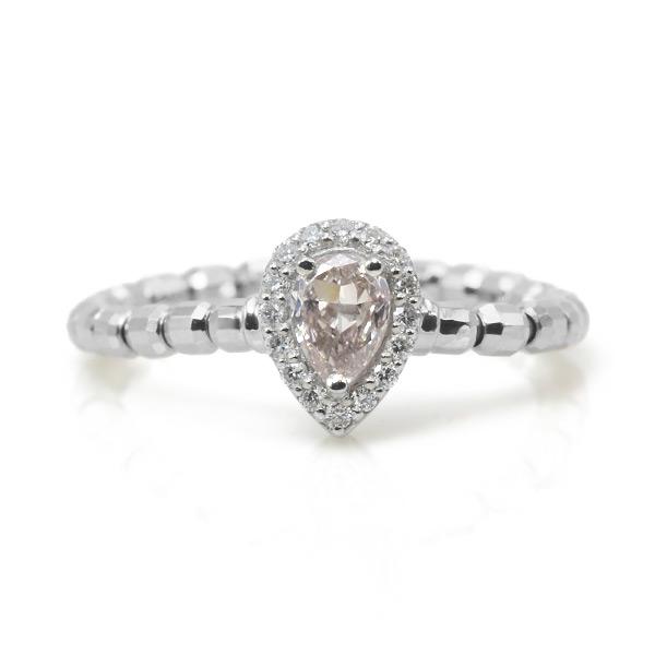 P10％ 限定1本 PT950 0.219ct 桜カラーピンクダイヤモンド ペアシェイプ 0.06c...