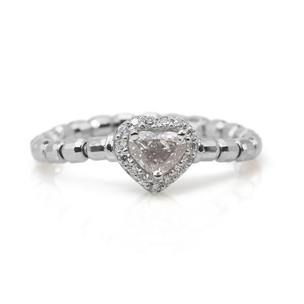 P10％ 限定1本 PT950 0.259ct 桜カラーピンクダイヤモンド ハートシェイプ 0.06...