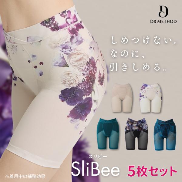 ガードル SliBee スリビー 5枚セット ベージュ ドラマチックベージュ ミニマルグリーン ルー...