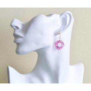 天然石とお花 イヤリング ピアス レース レー...の詳細画像2