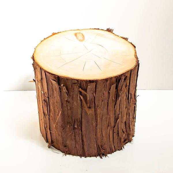 川島材木店 桧切り株 高さ25cm 直径約35cm 皮つき 薪割り台 丸太椅子 ディスプレイ ナチュ...