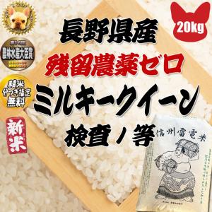 残留農薬ゼロ 長野県産 ミルキークイーン 玄米 20kg  (10kg×2)   令和5年