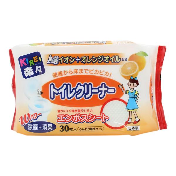 キレイ楽々 Agオレンジ除菌 トイレクリーナー 30枚入