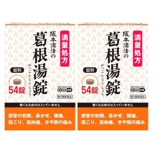 【第2類医薬品】 阪本漢法の葛根湯錠 54錠×2個セット メール便送料無料 ※セルフメディケーション...