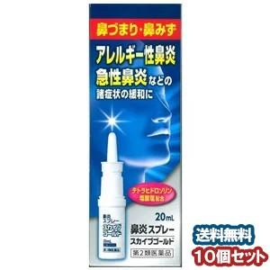 【第2類医薬品】 スカイブゴールド 鼻炎スプレー 20mL ×10個セット 送料無料｜benkyoannexx