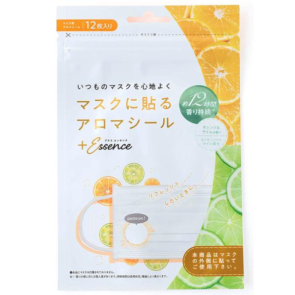 プラスエッセンス マスクアロマシール オレンジ＆ライムの香り 12枚入り×2個セット メール便送料無...