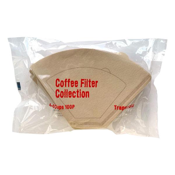 コーヒーフィルター 4〜6人用 台形 無漂白 100枚入