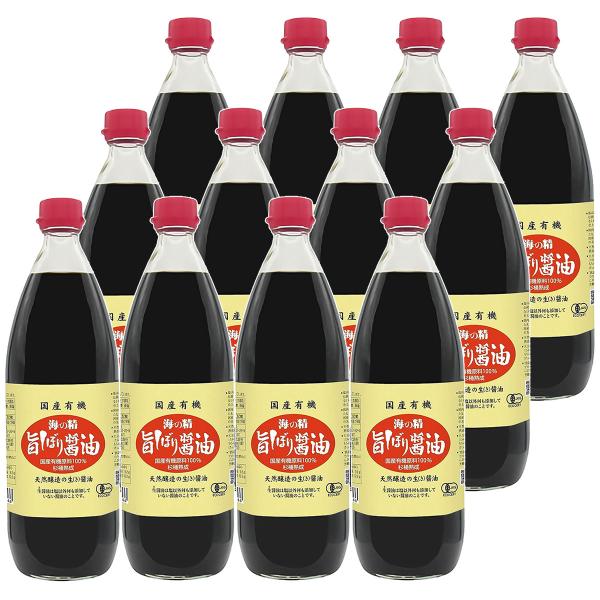 海の精 国産有機 旨しぼり醤油 1L×12本セット
