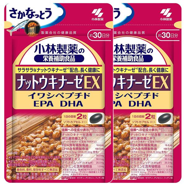 小林製薬 ナットウキナーゼEX 60粒（約30日分）×2個セット メール便送料無料