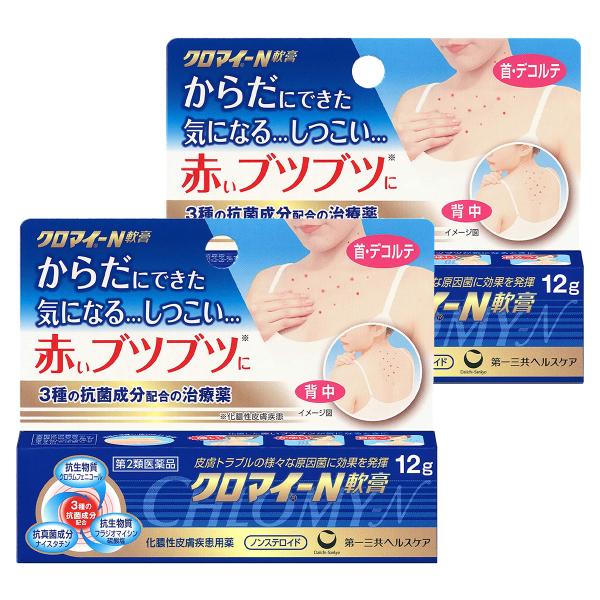 【第2類医薬品】クロマイ-Ｎ軟膏 12g×2個セット メール便送料無料