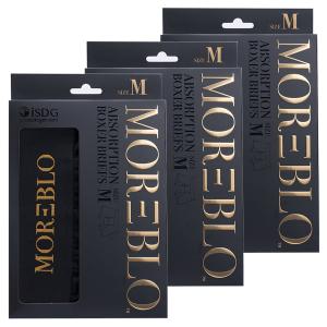 MOREBLO(モアブロ) 吸水ボクサーパンツ ブラック Mサイズ 1枚入×3個セット｜benkyoudou