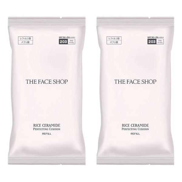 ザフェイスショップ R&amp;C パーフェクトクッション リフィル 203 ナチュラルベージュ 15g×2...