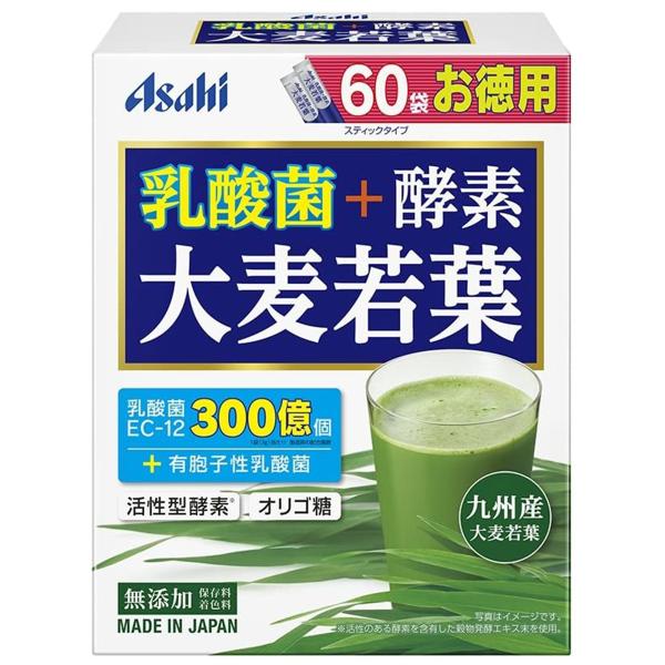 アサヒ 乳酸菌＋酵素 大麦若葉 (60袋)×3個セット