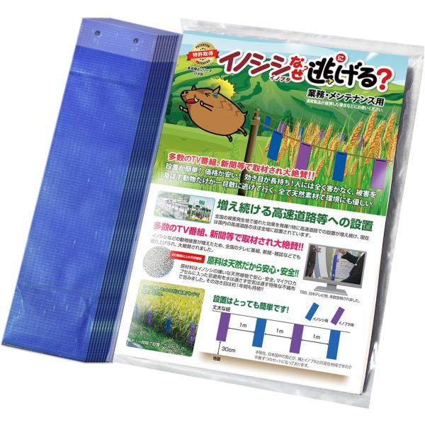 イノシシ対策 イノシシなぜ逃げるニュー改訂版 農業・業務用10枚セット（イノシシ用青のみ）イノシシ撃...