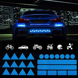 TOMALL 25枚 強力反射ステッカー 高輝度 夜間視認性 反射デカール 安全警告 ダイヤモンドグレード 防水 自己粘着 車 オートバイ ベビーカー