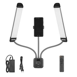 AMBITFUL AL-20 ダブルアームフィルター LEDライト 40W 3000K-6000K 液晶とリモコン付き 美容化粧 ネイル