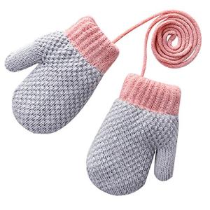 eipatu 手袋 キッズ ニット グローブ 子供用 女の子 ミトン手袋 紐付き 赤ちゃん 2-4歳に向け 冬物 あったか 雪遊び ボア付き 防寒 通