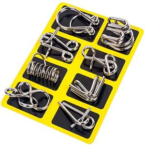 SUGGEST 知恵の輪 8個セット 知育 脳トレ 暇つぶし こども リングパズル 大人 頭の体操 知育玩具 教育 ちえのわ