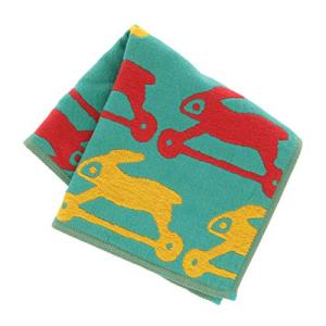 アツコマタノ  三重ガーゼハンカチ (グリーン) ＜とびうさぎ＞