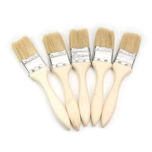 Utoolmart ペイント刷毛 刷毛ペイントブラシ 多用途刷毛 直径3.5cm 全長19cm 5本セット チップペイントブラシ 木製 ドア 窓 壁