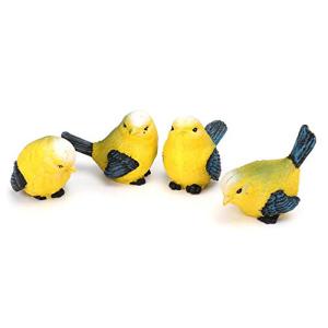 Cinnyi 小鳥 置物 小鳥セット 4個 ガーデンオーナメント 鳥の置物 樹脂 インテリア ガーデニング 置物 雑貨 庭 庭園 ガーデニング雑貨