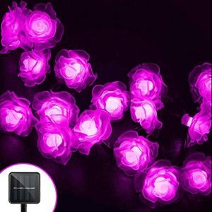 Berocia ストリングライト ソーラー led 屋外 30 led 8つのモード ローズ イイルミネーションライト太陽充電 IP65防水 クリスマ