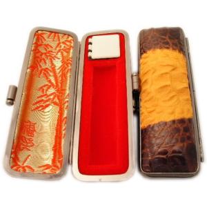 印鑑ケース はんこケース ワニ革 ケース S 縦頭背ワ二 16.5mm~18mm用